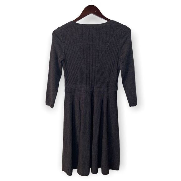 TALBOTS Merino Wool Charcoal Gray Sweater Dress - Picture 3 of 9